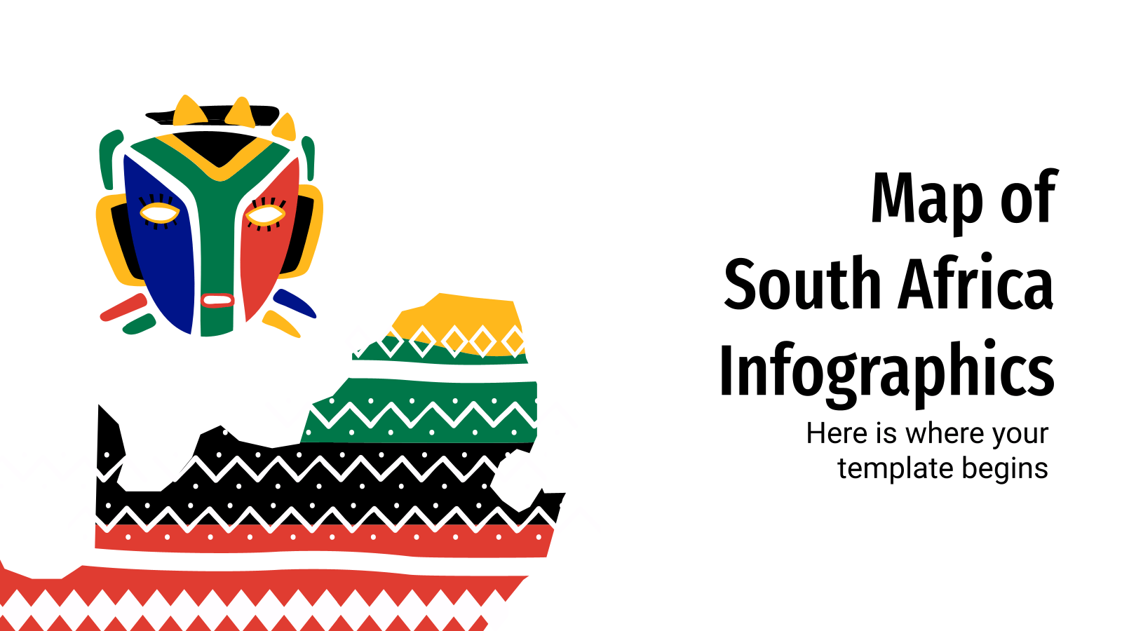 用于PPT的南非地图信息图